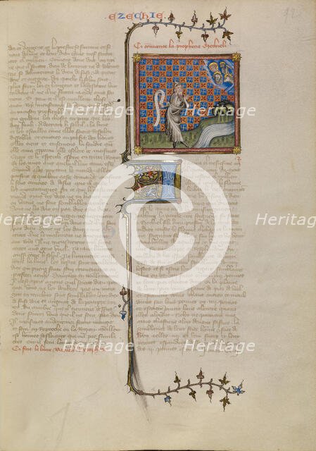 Ezekiel's Vision of the Tetramorph, about 1360-1370. Creator: Master of Jean de Mandeville.