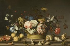 Still Life with a Basket of Flowers, early 1630s. Creator: Balthasar van der Ast.