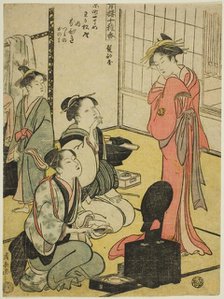 Hairdressing Room (Kamibeya), from the series "Ten Kinds of Incense in the Pleasure..., c. 1793/94. Creator: Torii Kiyonaga.
