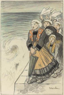 Sailors' Wives, 1896. Creator: Theophile Alexandre Steinlen.