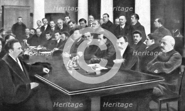 In Soviet Russia; Elected officials prevented from sitting.., 1917. Creator: Unknown.