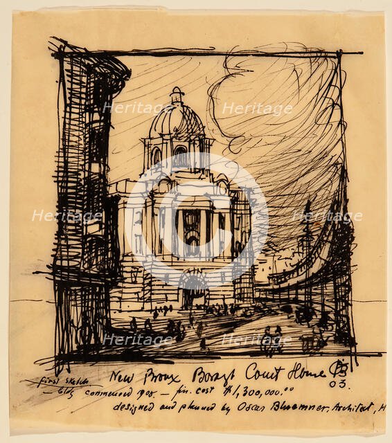 New Bronx County Courthouse, 1903. Creator: Oscar Bluemner.