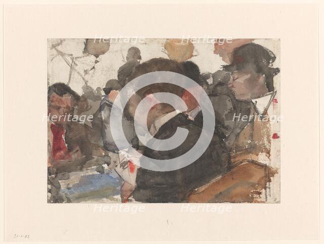 Men playing cards in a cafe, 1875-1934. Creator: Isaac Lazerus Israels.