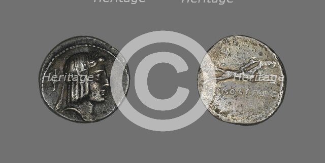 Denarius (Coin) Depicting the God Apollo, about 67 BCE. Creator: Unknown.