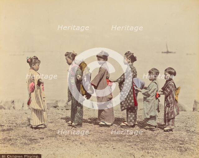 Children Playing, 1870s-1890s. Creator: Kusakabe Kimbei.