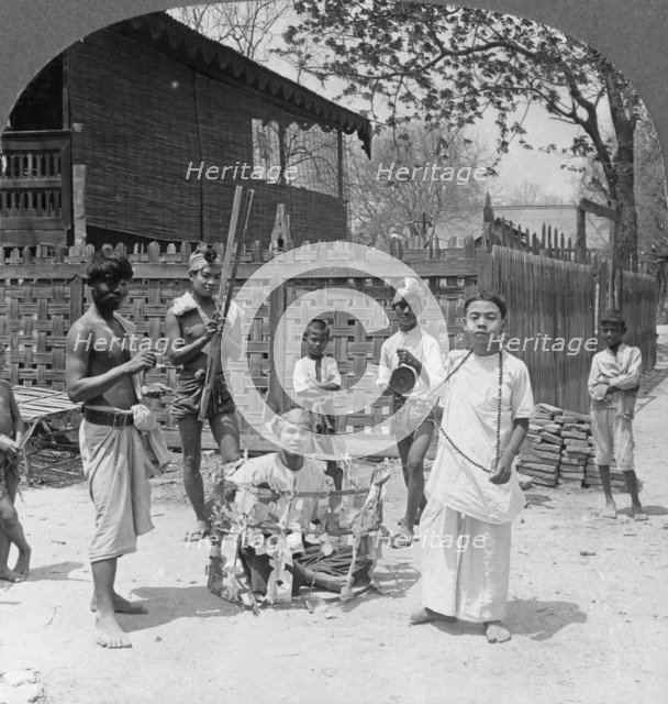 Scene during a festival, Burma, 1908. Artist: Stereo Travel Co