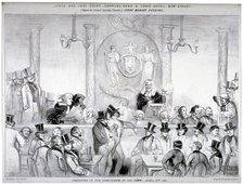 Interior view of the  'Judge and Jury Court' in the Garrick's Head Tavern, Bow Street, London, 1841. Artist: W Clerk