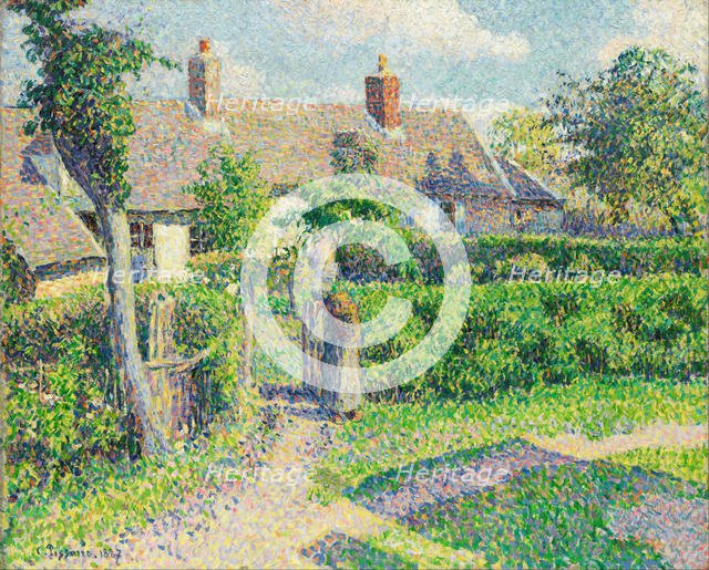 Peasants' houses, Eragny, 1887. Artist: Pissarro, Camille (1830-1903)