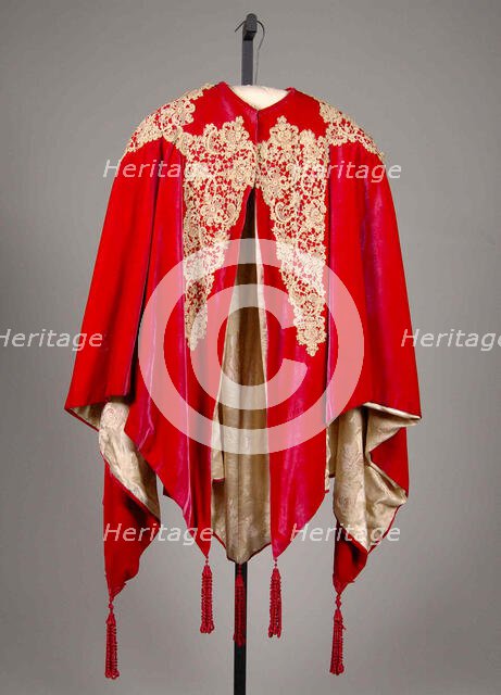Evening cape, French, 1895-1905. Creators: House of Worth, Charles Frederick Worth, Jean-Philippe Worth.