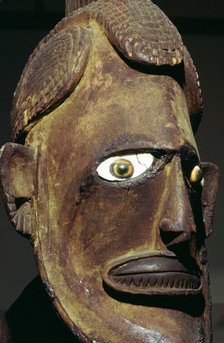 Head of a wooden figure from New Ireland, Melanesian. Artist: Unknown