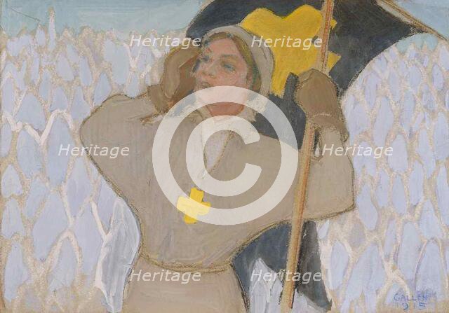 Flag Bearer, 1915. Creator: Akseli Gallen-Kallela.
