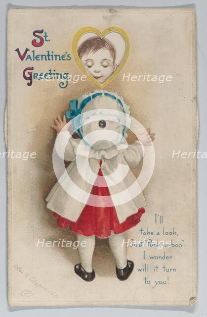Valentine - movable wheel postcard, 1913. Creator: Ellen Hattie Clapsaddle.