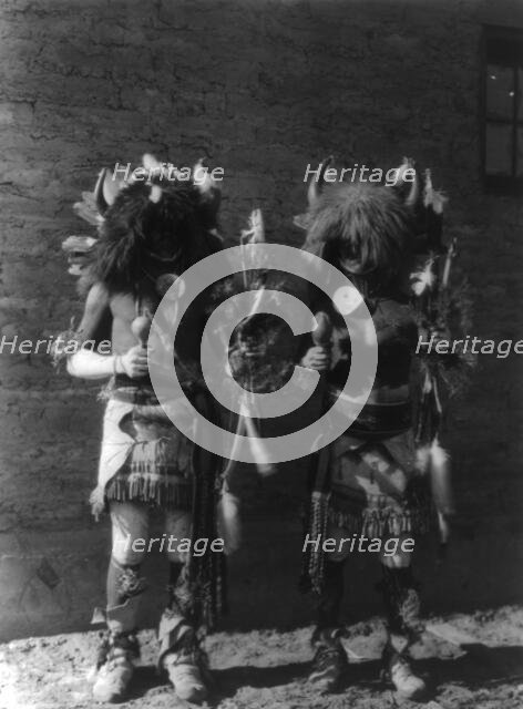Tesuque buffalo dancers, c1927. Creator: Edward Sheriff Curtis.