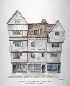Buildings in Long Lane, Smithfield, City of London, 1852. Artist: Charles James Richardson