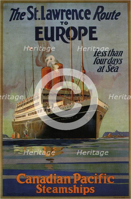 Canadian Pacific St. Lawrence Route To Europe, 1925. Artist: Ward, William Dudley Burnett, the Younger (1879-1935)