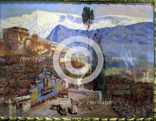 Granada landscape' by Muñoz Degrain, oil, 1815.