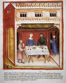 Preparing animal eyes, 14th century.  Creator: Unknown.