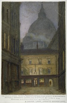 The Black Swan Tavern in Carter Lane, City of London, 1870. Artist: JT Wilson