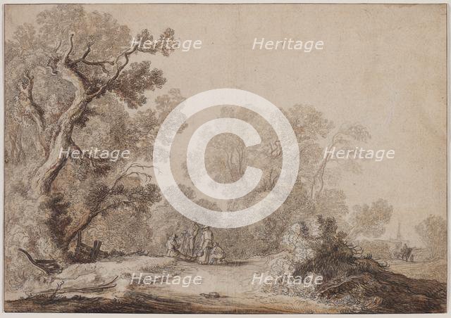 Peasants at the Edge of a Wood, c. 1630. Creator: Jacob van Mosscher (Dutch, 1655).