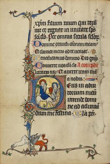 Initial D: The Flight into Egypt; Ruskin Hours, about 1300. Creator: Unknown.