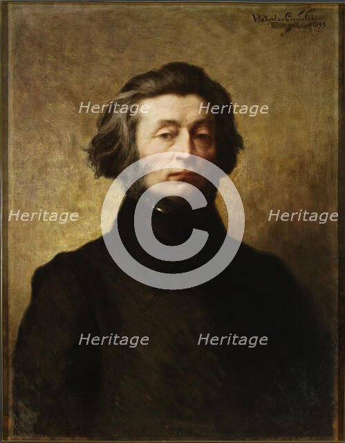 Portrait of the poet Adam Mickiewicz (1798-1855), 1899. Creator: Ciesielski, Wladyslaw (1845-1901).