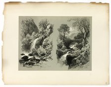 Lady Fall, Vale of Heath, and Fall on the Brent, from Picturesque Selections, 1860. Creator: James Duffield Harding.
