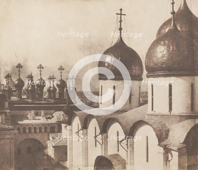 Moscow, Domes of Churches in the Kremlin, 1852. Creator: Roger Fenton.