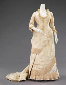Evening dress, French, ca. 1880. Creators: House of Worth, Charles Frederick Worth.