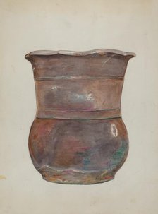 Terra Cotta Flower Jar, c. 1936. Creator: Cecily Edwards.