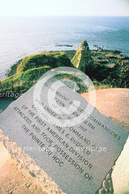 War memorial at the Pointe du Hoc near Omaha Beach, Normandy, France