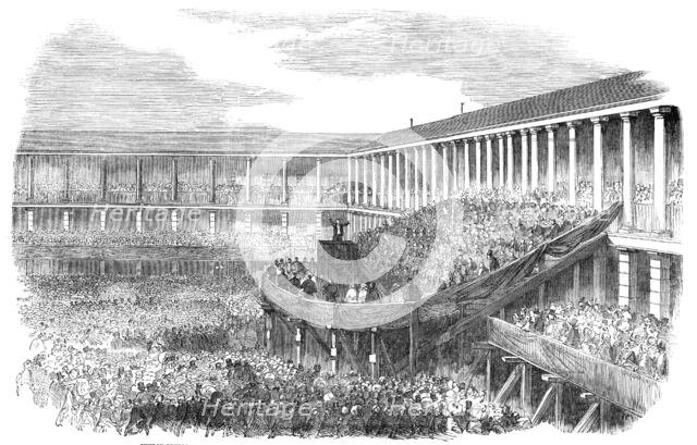 Sunday-School Jubilee Commemoration in the Piece Hall, Halifax - from a photograph by Haigh, 1856.  Creator: Unknown.