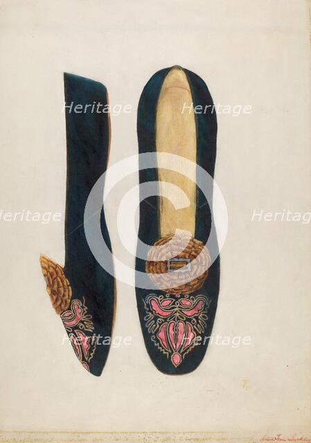 Woman's Slipper, c. 1937. Creator: Ann Gene Buckley.