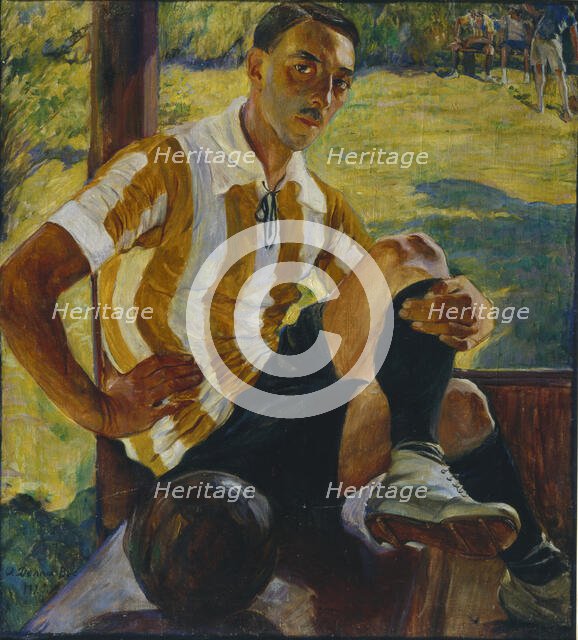 Footballer, 1925. Artist: Della-Vos-Kardovskaya, Olga Ludvigovna (1875-1952)