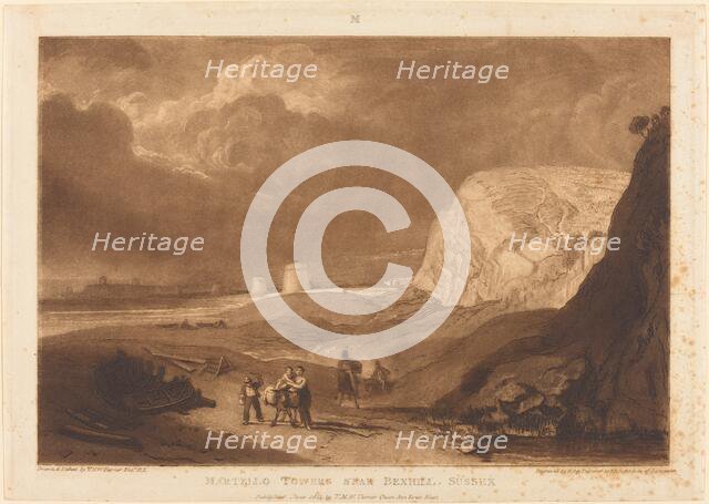 Martello Towers near Bexhill, Sussex, published 1811. Creator: JMW Turner.