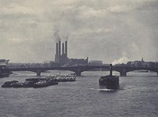 Wandsworth Bridge, Chelsea. From the album: Photograph album - London, 1920s. Creator: Harry Moult.