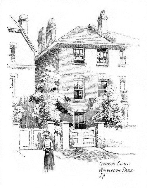 George Eliot's house, Wimbledon Park, London, 1912. Artist: Frederick Adcock