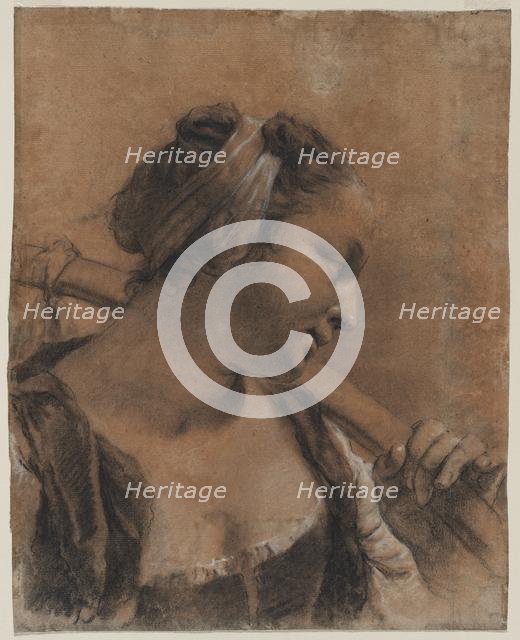 A Portrait of Rosa with a Shoulder Stick, c. 1735. Creator: Giovanni Battista Piazzetta (Italian, 1682-1754).