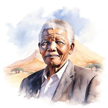 AI IMAGE - Portrait of Nelson Mandela, 2000s, (2023). Creator: Heritage Images.