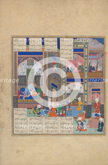 The Assassination of Khusrau Parviz, Folio 742v from the Shahnama (Book of Kings..., ca. 1535. Creator: 'Abd al-Samad.