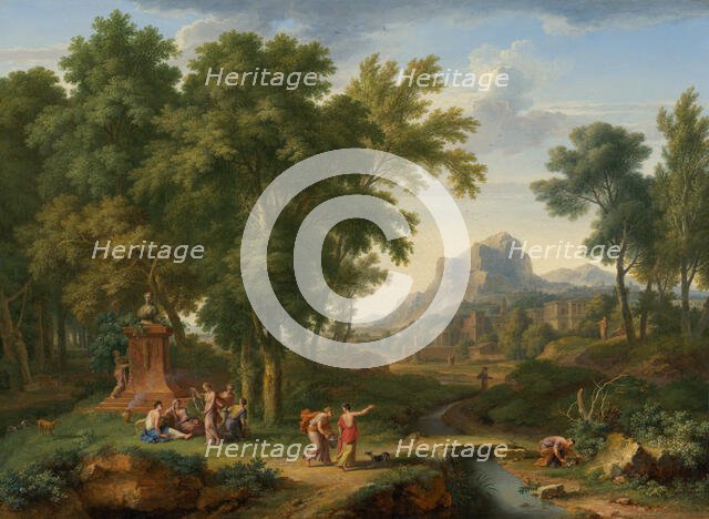 Arcadian Landscape with a Bust of Flora, c1702-1749. Creator: Jan van Huysum.