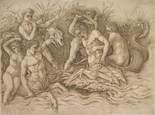 Battle of the Sea-Gods (right half), ca. 1485-88. Creator: Andrea Mantegna.