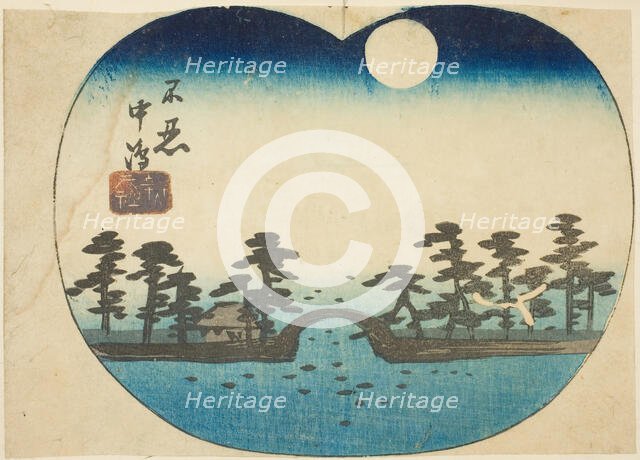 The Benten Shine on the Inner Island of Shinobazu Pond (Shinobazu Nakajima Bentensha), sec..., 1852. Creator: Ando Hiroshige.