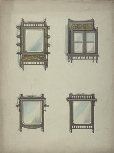 Design for Four Hanging Mirrors, 19th century. Creator: Anon.