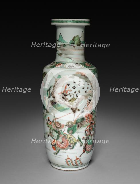 Vase with Decoration of Horsemen, 1622-1722. Creator: Unknown.