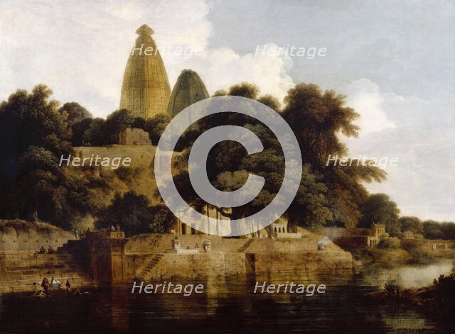 Hindoo Temples at Bindrabund, East Indies, 1797. Creator: Thomas Daniell.