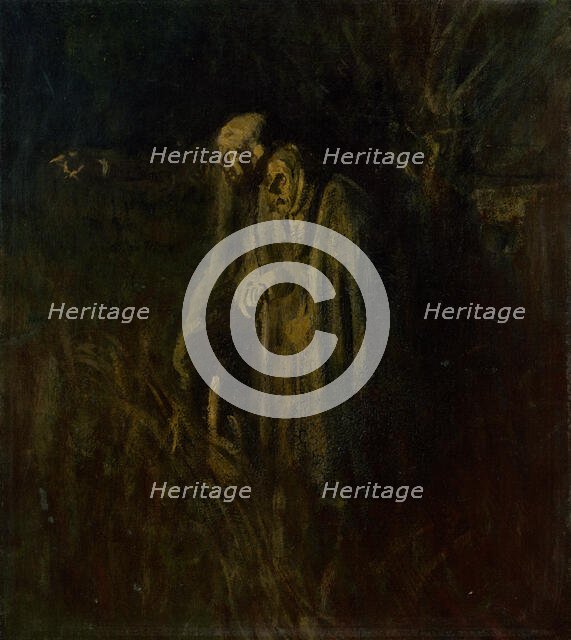 End of Life. Elderly Couple at Night, 1895-1900. Creator: Ladislav Mednyanszky.