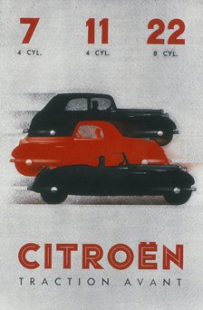 Poster advertising Citroën cars, 1934. Artist: Unknown