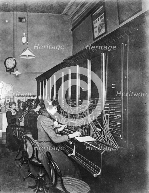 GPO telephone exchange, London, c1905. Artist: Unknown