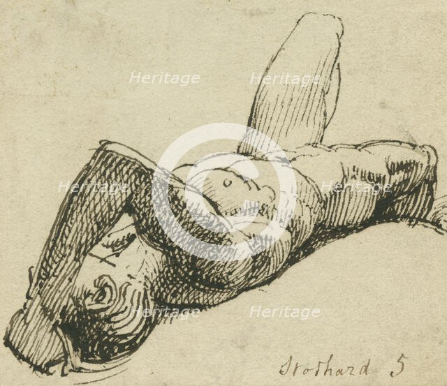 Reclining male nude, (c1800?). Creator: Thomas Stothard.