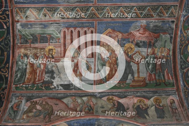 The Healing at Capernaum and other scenes from the Life of Christ, 14th century. Artist: Anonymous  